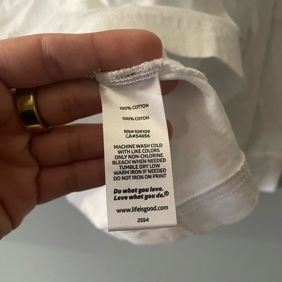 White Long Sleeve Shirt with Kayak Graphic - Picture 6 of 8